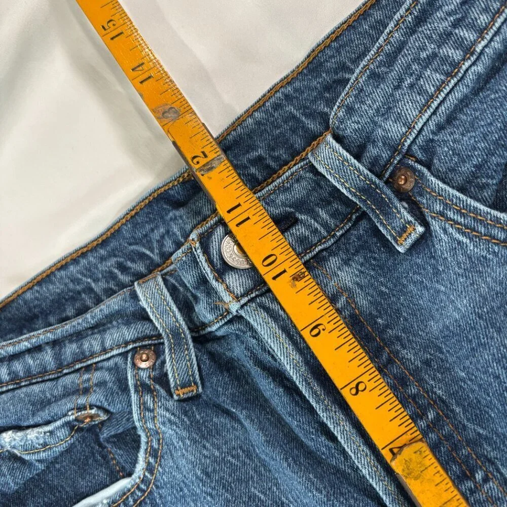 Levis 501 Red Tab Vintage Straight Leg Button Fly All Cotton Blue Jeans 31X30